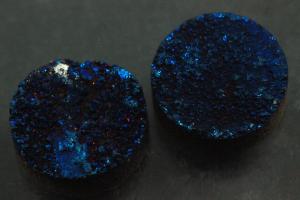 Quartz Druzy, shape round, color blue, approx. size  12mm, approx.high 4,4-6,1 mm