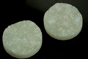 Quarz Druzy, Form rund, Farbe bergkristallfarben, ca Mae  30mm, Hhe 7,5-8,9 mm
