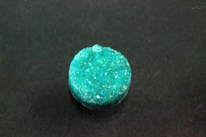 Quartz Druzy, shape round, color aventurin, approx. size  8mm, approx.high 3,8-5,0 mm