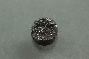 Quarz Druzy, Form rund, Farbe schwarzfarben, ca Mae  8mm, Hhe 3,8-5,3 mm