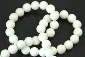 White Agate spherical gemstone strand white, approx. dimensions  8mm, approx. 39,0 - 40,0cm long.