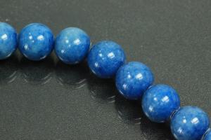 Blue Agate spherical gemstone strand blue dyed, approx. dimensions  8mm, approx. 39,0 - 40,0cm long.