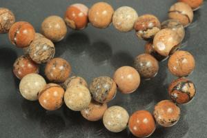 Picture jasper spherical gemstone strand, approx. dimensions  8mm, approx. 39,0 - 40,0cm long.