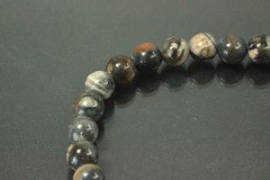 Picasso jasper light spherical gemstone strand, approx. dimensions  8mm, approx. 39,0 - 40,0cm long.