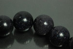 Blue sand stone spherical gemstone strand, approx. dimensions  20mm, approx. 39,0 - 40,0cm long.