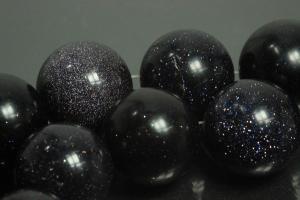 Blue sand stone spherical gemstone strand, approx. dimensions  20mm, approx. 39,0 - 40,0cm long.