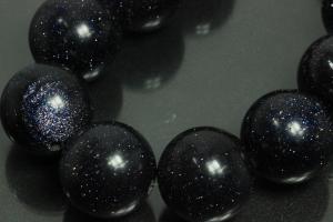 Blue sand stone spherical gemstone strand, approx. dimensions  20mm, approx. 39,0 - 40,0cm long.