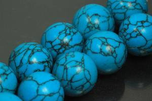 Turquoise reconstructed spherical gemstone strand, approx. dimensions  20mm, approx. 39,0 - 40,0cm long.