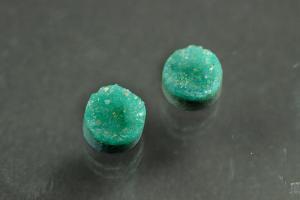 Achat Druzy, Form rund, Farbe aventurinfarben, ca Mae  6mm, Hhe 4,0 mm