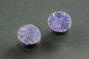 Achat Druzy, Form rund, Farbe amethystfarben, ca Mae  8mm, Hhe 4,0 mm
