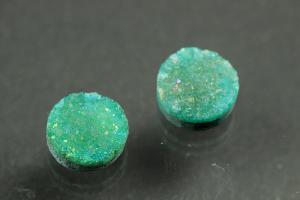 Agate Druzy, shape round, color aventurine, approx. size  8mm, approx.high 4,0 mm