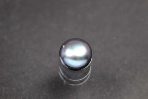 Swasserperlen, angebohrt Button, ca.Mae 6,5-7,0mm, Hoch 4,5-5,0mm, Farbe peacock