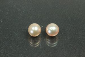 Freshwater pearls, undrilled round, approx.size 6,5mm, color shades of gold