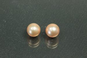 Freshwater pearls, undrilled round, approx.size 6,5mm, color shades of rosa