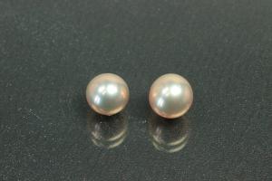 Freshwater pearls, undrilled round, approx.size 6,5mm, color shades of rose