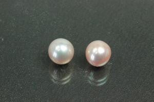 Freshwater pearls, undrilled round, approx.size 7,0mm, color shades of lavender