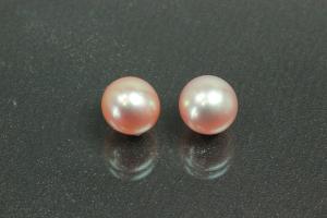 Freshwater pearls, undrilled round, approx.size 7,5mm, color shades of rose