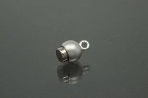 Magnetic Clasp Double Ball, size ca. 6,5x17mm metal rhodium plated sanded