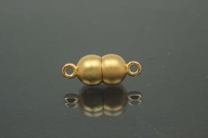 Magnetic Clasp Double Ball, size ca. 6,5x17mm metal gold plated sanded