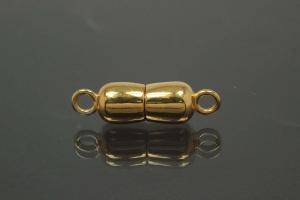 Magnetic Clasp Double Ball long, size ca. 6,5x22,5mm metal gold plated polished