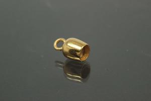 Magnetschliee Doppelkugel lang, Mae ca. 6,5x22,5mm unecht vergoldet poliert