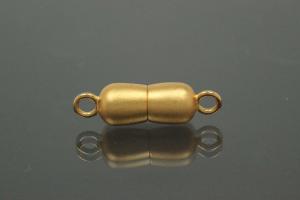 Magnetic Clasp Double Ball long, size ca. 6,5x22,5mm metal gold plated sanded