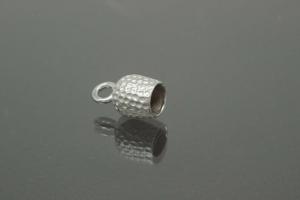 Magnetic Clasp Double Ball long, size ca. 6,5x22,5mm nugget optic metal rhodium plated sanded