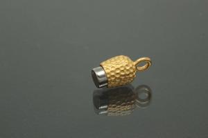 Magnetic Clasp Double Ball long, size ca. 6,5x22,5mm nugget opticmetal  gold plated sanded
