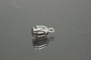 Magnetic Clasp Tipped Oval, size ca. 6x19mm metal rhodium plated polished