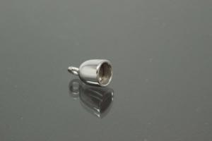 Magnetic Clasp Tipped Oval, size ca. 6x19mm metal rhodium plated polished