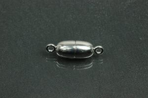 Magnetic Clasp Tipped Oval, size ca. 6x19mm metal rhodium plated polished