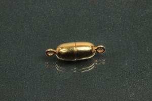 Magnetschliee Spitzoval, Mae ca. 6x19mm unecht vergoldet poliert