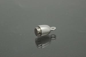 Magnetic Clasp Tipped Oval, size ca. 6x19mm metal rhodium plated sanded
