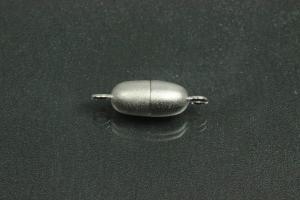 Magnetic Clasp Tipped Oval, size ca. 6x19mm metal rhodium plated sanded