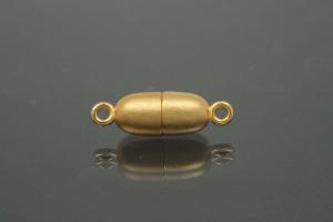 Magnetic Clasp Tipped Oval, size ca. 6x19mm metal gold plated sanded