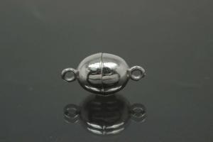 Magnetschliee Oval, Mae ca. 8,5x17,0mm unecht rhodiniert poliert