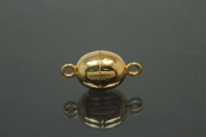 Magnetschliee Oval, Mae ca. 8,5x17,0mm unecht vergoldet poliert