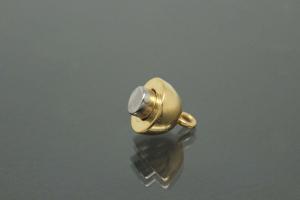 Magnetschliee Oval, Mae ca. 8,5x17,0mm unecht vergoldet poliert