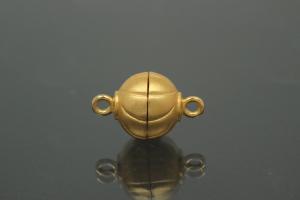 Magnetic Clasp Round Ball wih carvings, size ca. 10x16mm metal gold plated sanded