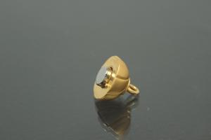 Magnetschliee Kugel mit Einschnitten, Mae ca. 10x16mm unecht vergoldet mattiert