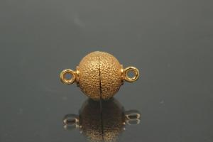 Magnetic Clasp Round Ball, size ca. 10x16mm metal gold plated stardust sanded