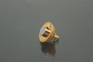Magnetic Clasp Round Ball, size ca. 10x16mm metal gold plated stardust sanded