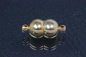 Magnetic clasp double bead, approx.size 18,0 x 8,0mm, gold color