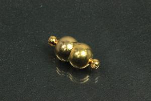 Magnetic clasp double bead, approx.size 18,0 x 8,0mm, gold color