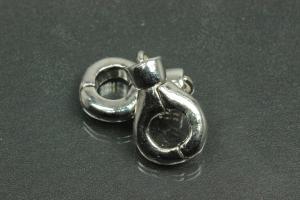 Magnetic clasp, approx.size 22,0x14,0x7,0mm, folding mechanism, with threading bar, silver-colored