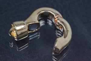 Magnetic clasp, approx.size 22,0x14,0x7,0mm, folding mechanism, with threading bar, gold-colored