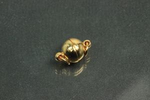 Magnetic ball clasp, gold plated, approx size ext.8mm,