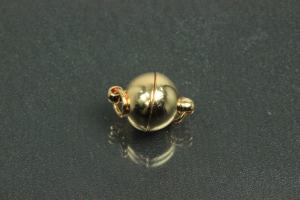 Magnetic ball clasp, gold plated, approx size ext.10mm,