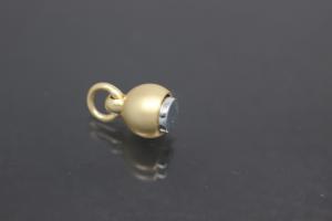 Steiner Magnetic Clasp double ball small, gold plated, sanded 14x6mm