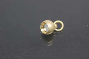 Steiner Magnetic Clasp double ball small, gold plated, sanded 14x6mm